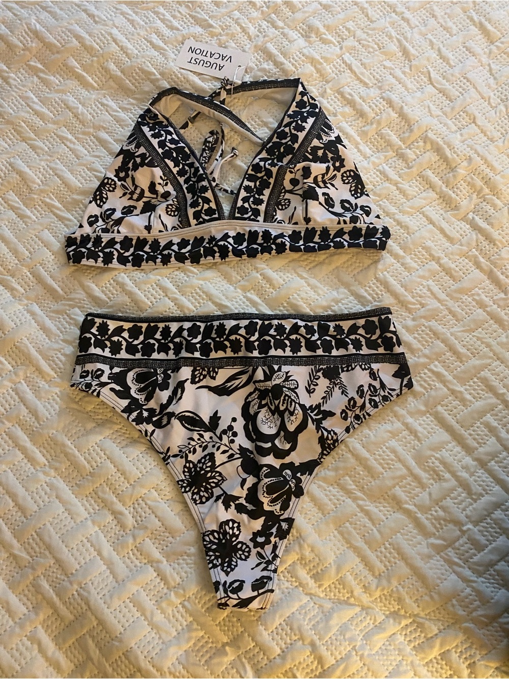 Black & White Floral Bralette Set